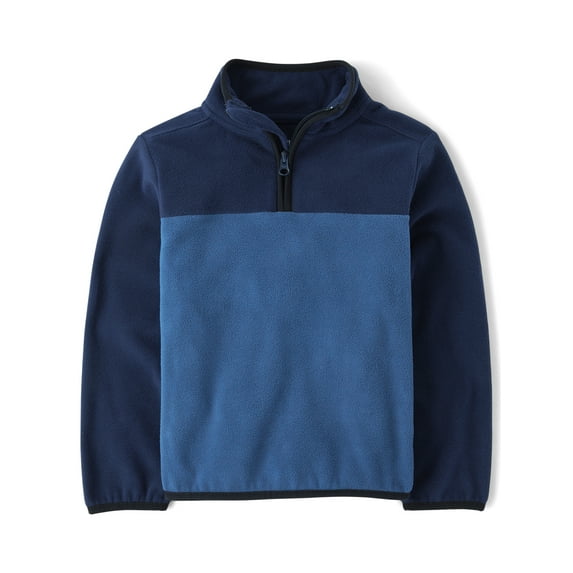 The Children's Place Boys Long Sleeve Colorblock Microfleece Half Zip Pullover, Sizes XS-XXL