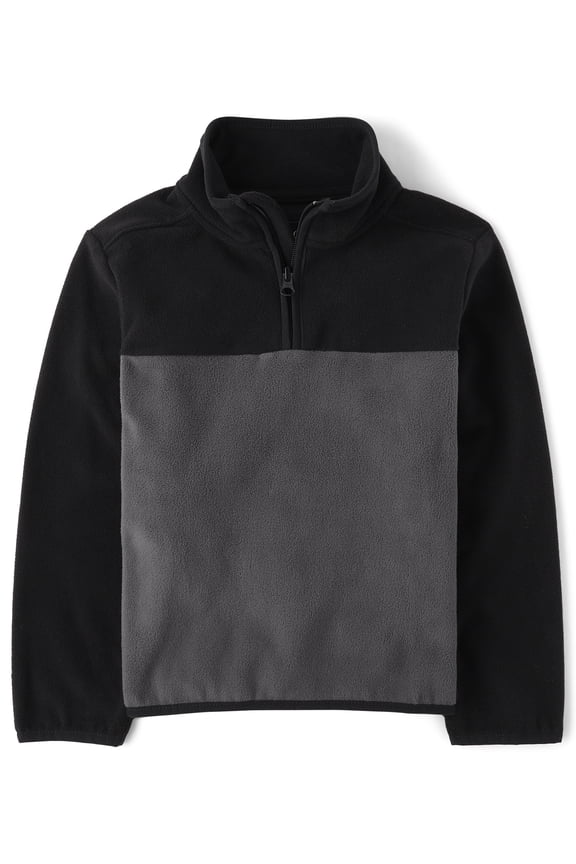 Boys Long Sleeve Colorblock Microfleece Half Zip Pullover, Sizes XS-XXL