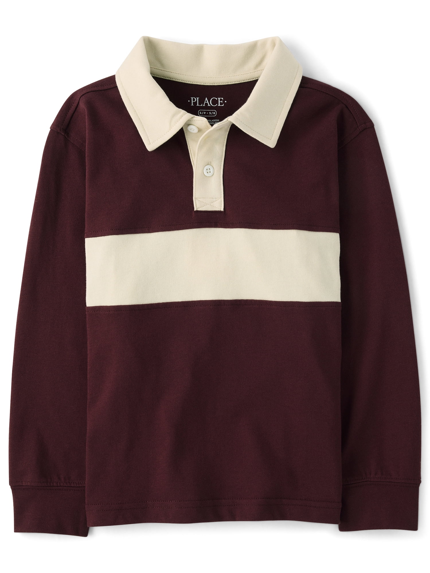 The Children's Place Boys Long Sleeve Colorblock Rugby Polo, Sizes XS-XXL