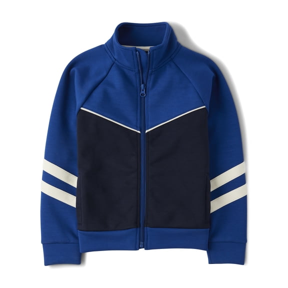 The Children's Place Boys Long Sleeve Contrast Scuba Track Jacket, Sizes XS-XXL