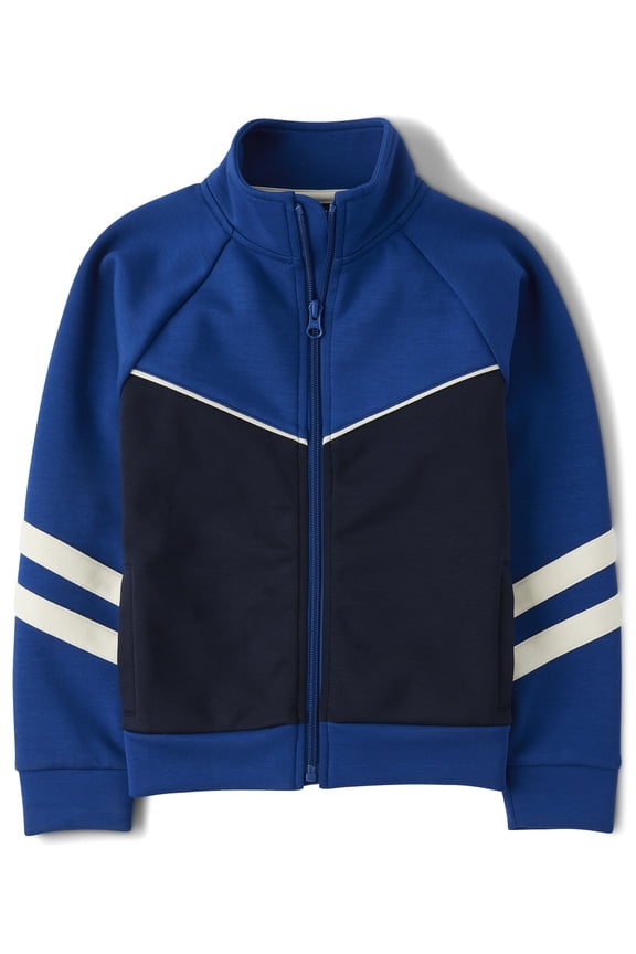 Boys Long Sleeve Contrast Scuba Track Jacket, Sizes XS-XXL