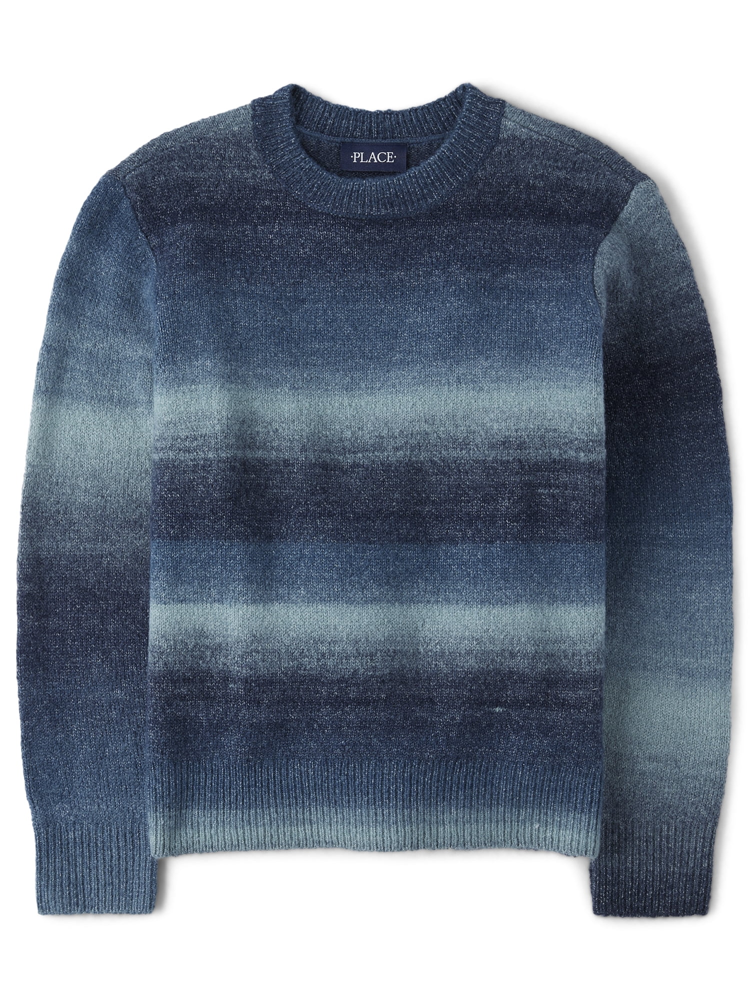The Children's Place Boys Long Sleeve Crewneck Ombre Space Dye Sweater, Sizes S-XXL