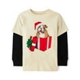 thumbnail image 1 of The Children's Place Boys Long Sleeve Graphic Layered Top, Sizes XS-XXL, 1 of 3