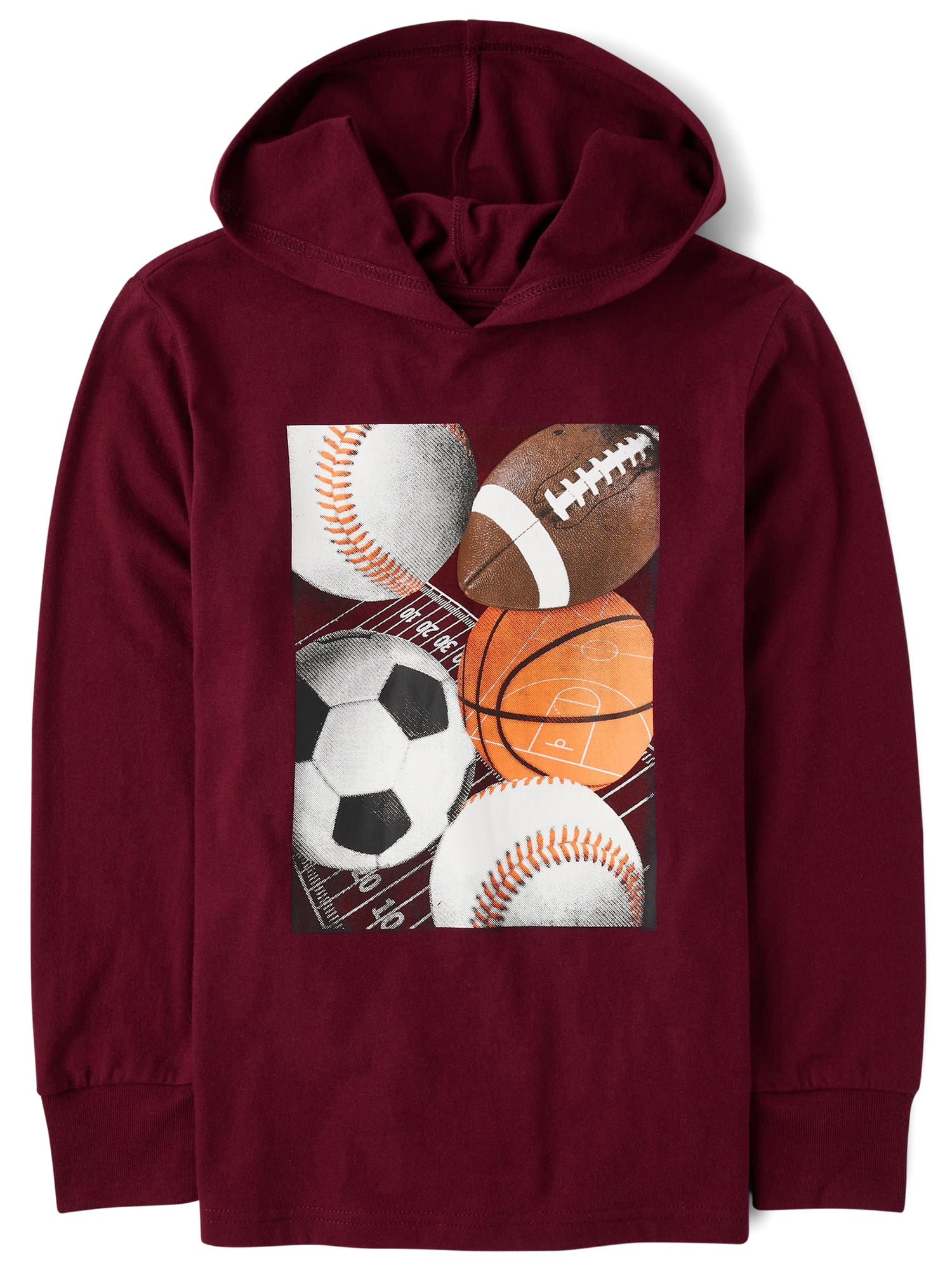 The Children's Place Boys Long Sleeve Graphic Print Hooded Top, Sizes XS-XXL