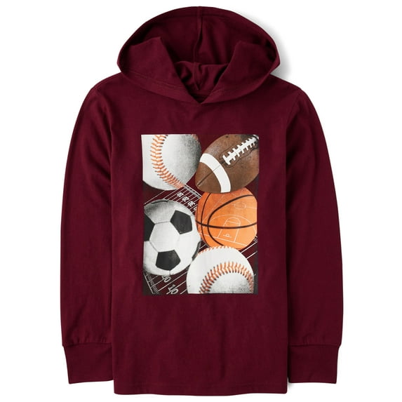 The Children's Place Boys Long Sleeve Graphic Print Hooded Top, Sizes XS-XXL