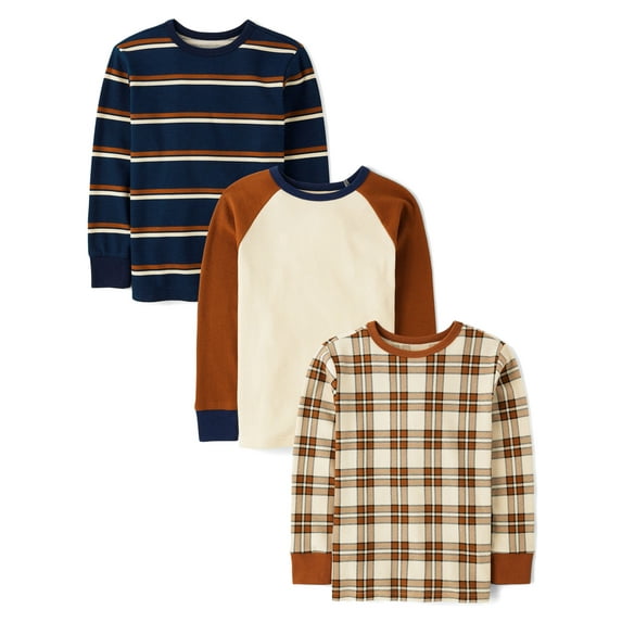 The Children's Place Boys Long Sleeve Knit Top, 3-Pack, Sizes XS-XXL