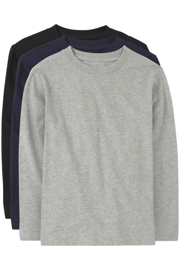 Boys Long Sleeve Layering T-Shirt, 3-Pack, Sizes XS-XXL
