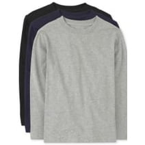 The Children's Place Boys Long Sleeve Layering T-Shirts, 3-Pack, Sizes XS-XXL