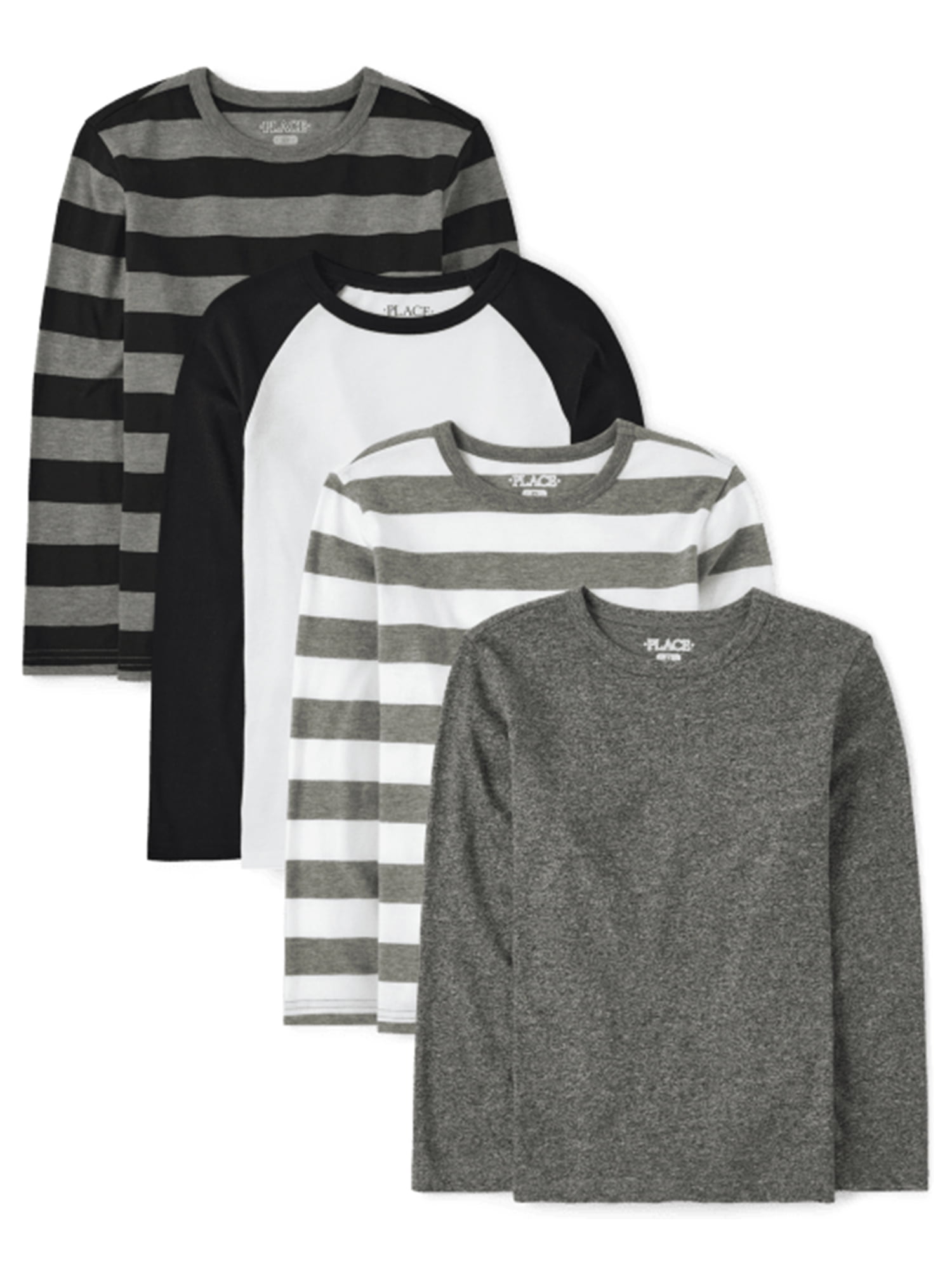 Black Bear Boys' 4 Pack, Dry-Fit, Long Sleeve Athletic T