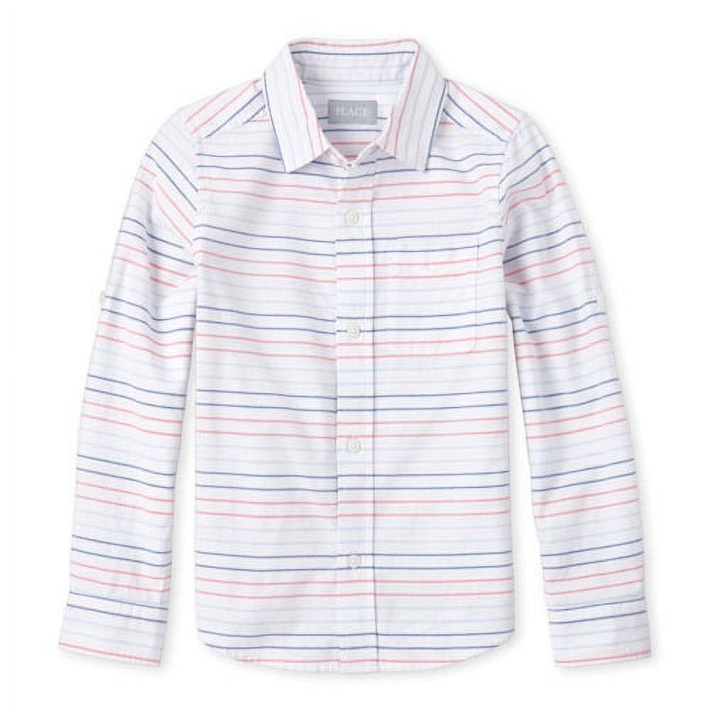 The Children's Place Boys Long Sleeve Oxford Striped Button Down Shirt Sizes 4-16 - image 1 of 2