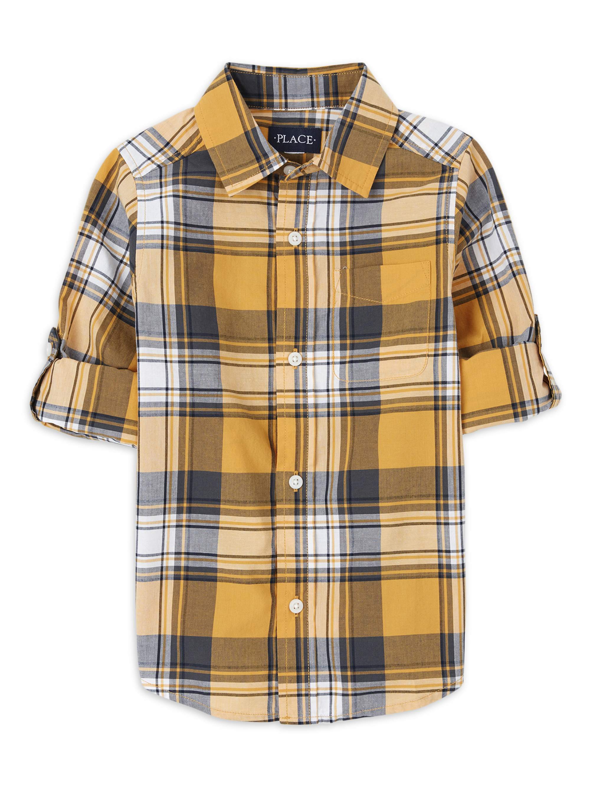The Children's Place Boys Long Sleeve Plaid Button Down Shirt, Sizes 4-16 - image 1 of 1