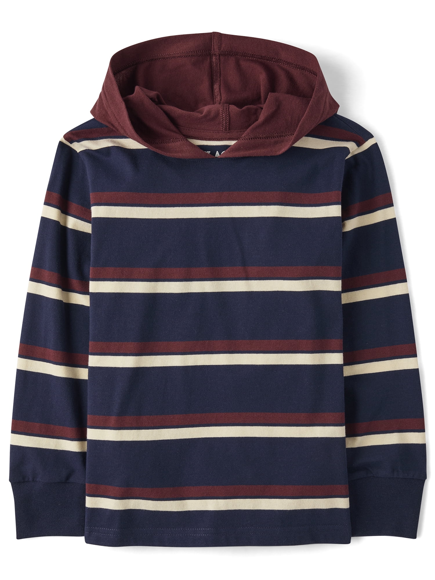 The Children's Place Boys Long Sleeve Stripe Hooded Top, Sizes XS-XXL