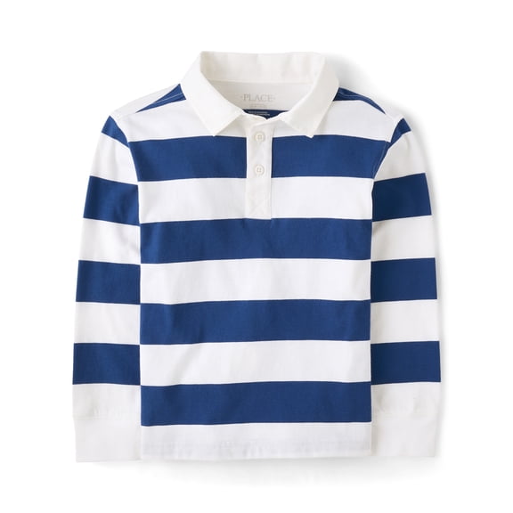 The Children's Place Boys Long Sleeve Striped Rugby Polo, Sizes XS-XXL
