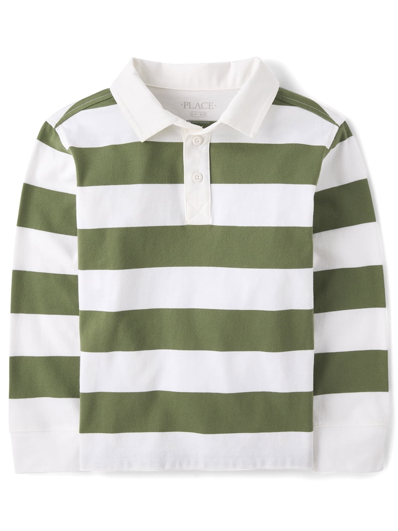 The Children's Place Boys Long Sleeve Striped Rugby Polo, Sizes XS