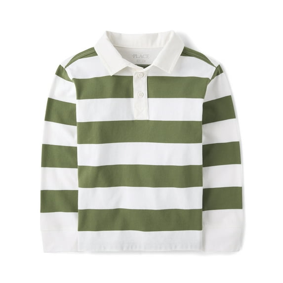 The Children's Place Boys Long Sleeve Striped Rugby Polo, Sizes XS-XXL