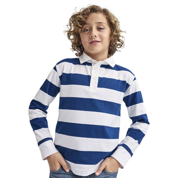 The Children's Place Boys Long Sleeve Striped Rugby Polo, Sizes XS-XXL