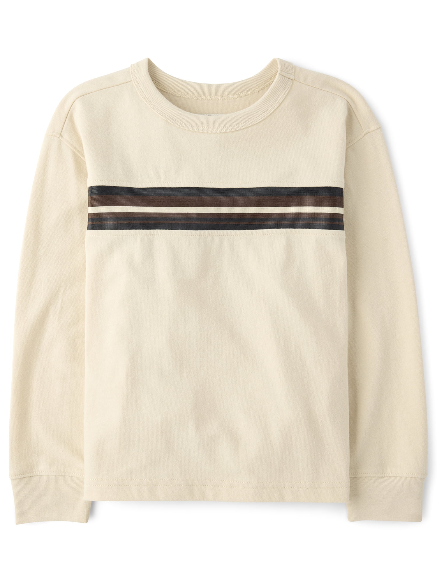The Children's Place Boys Long Sleeve Striped Sueded Top, Sizes XS-XXL