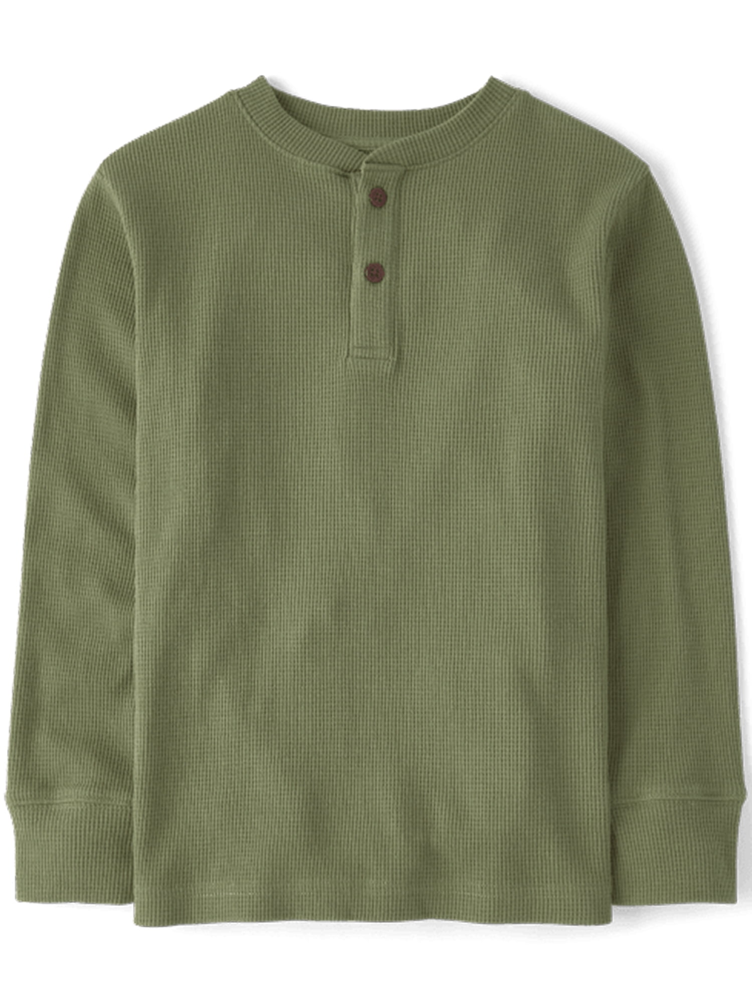 The Children's Place Boys Long Sleeve Thermal Henley Shirt, Sizes XS