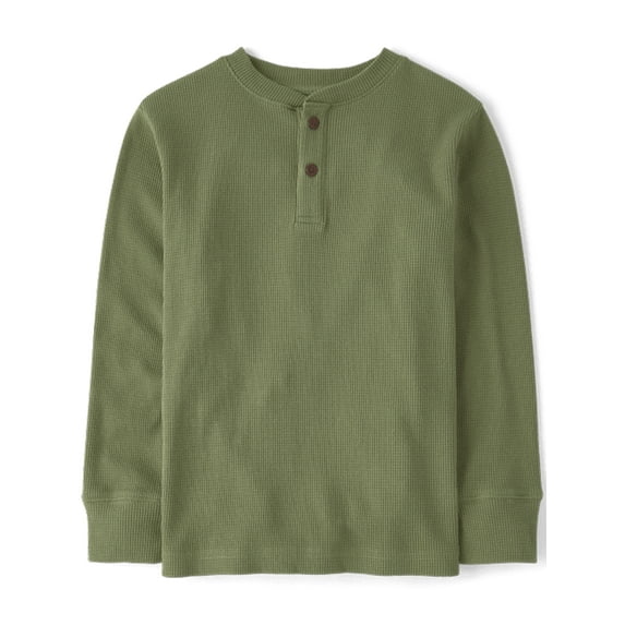 The Children's Place Boys Long Sleeve Thermal Henley Shirt, Sizes XS-XXL