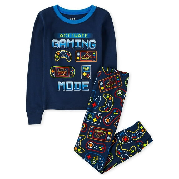 The Children's Place Boys Long Sleeve Top and Pants 2-Piece Pajama Sleep Set, Sizes 4-14