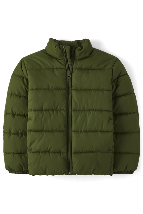 Boys Long Sleeve Zip-Up Puffer Winter Jacket, Sizes XS-XXL