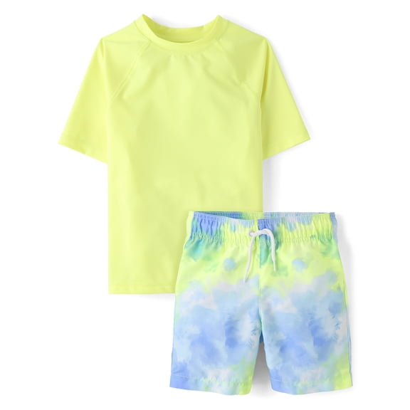 The Children's Place Boys Printed Rashguard Swim Set, 2-Piece, Sizes XS-XXL