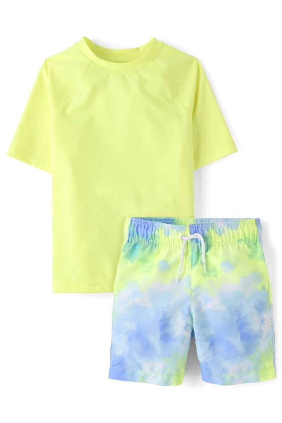 Boys Printed Rashguard Swim Set, 2-Piece, Sizes XS-XXL