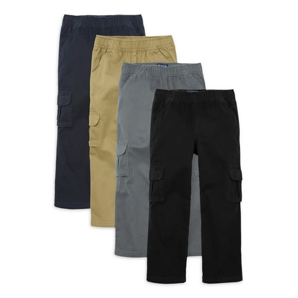 Boys Pull-On Cargo Pant, 4-Pack, Sizes 4-18