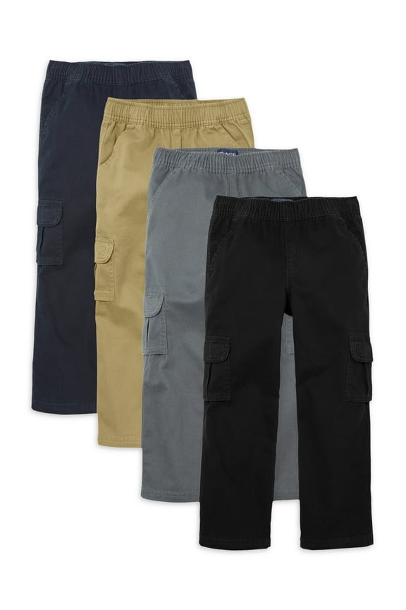 Boys Pull-On Cargo Pant, 4-Pack, Sizes 4-18
