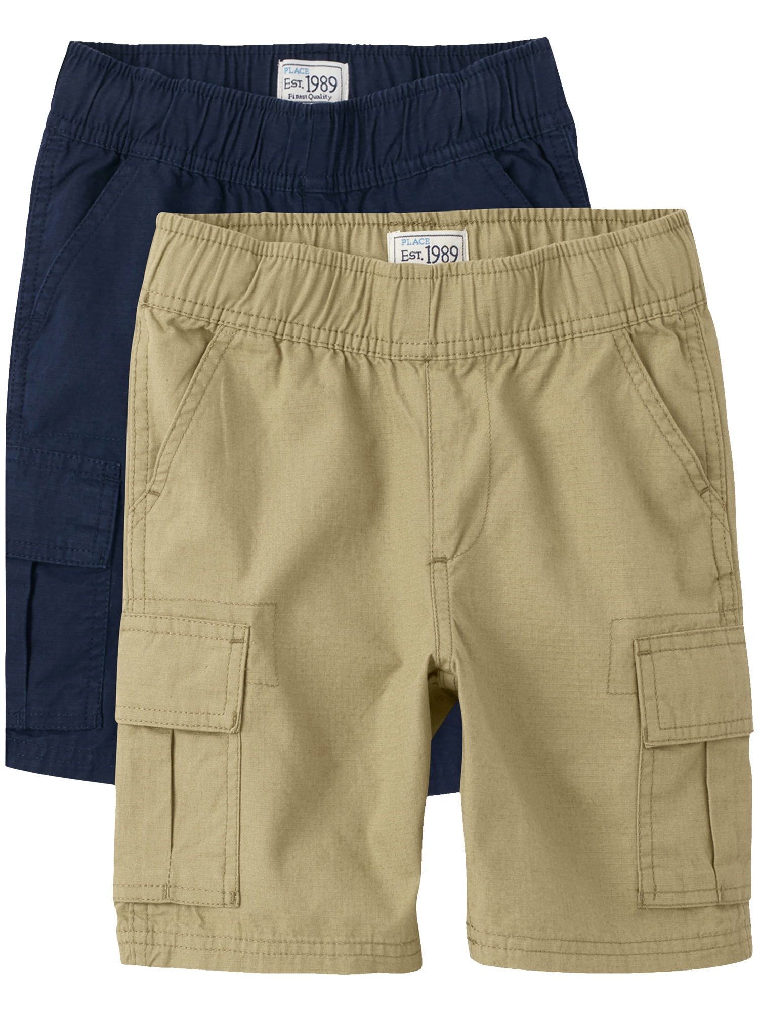 The Children's Place Boys Pull-On Cargo Shorts, 2-Pack, Sizes 4-16