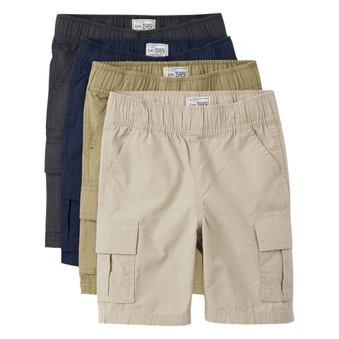 Boys Pull-On Cargo Shorts, 4-Pack, Sizes 4-16
