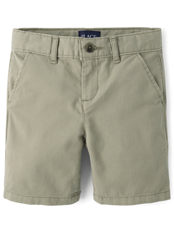 Boys Pull-On Solid Chino Short, Sizes 4-16