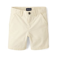 The Children's Place Boys Pull-On Solid Chino Short (Fair Ivory) (Sizes 4-16)