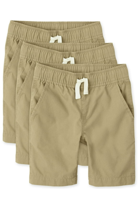 Boys Pull-On Woven Shorts, 3-Pack, Sizes 4-16