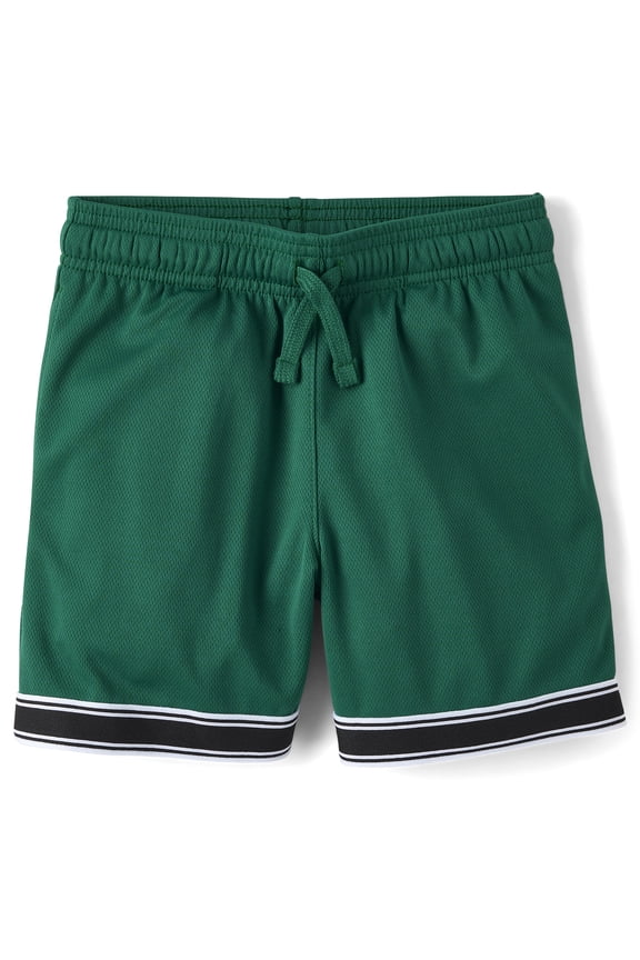 Boys Quick Dry Contrast Hem Mesh Basketball Short, Sizes XS-XXL