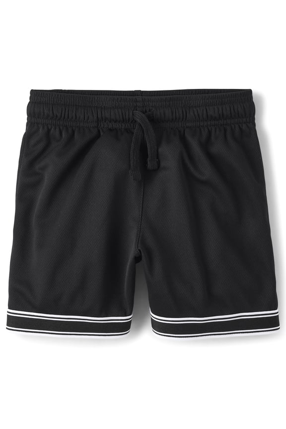 Boys Quick Dry Contrast Hem Mesh Basketball Short, Sizes XS-XXL
