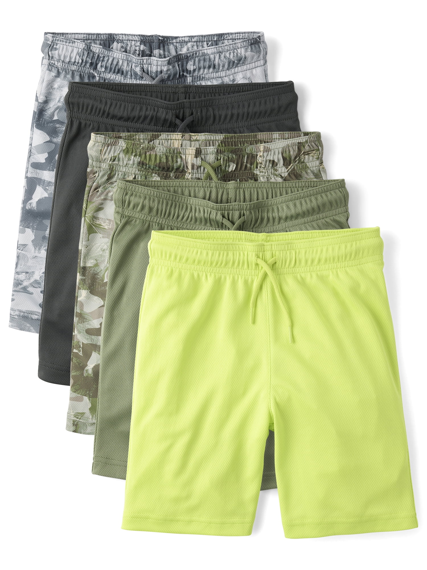 The Children's Place Boys Quick Dry Mesh Lined Shorts, 5-Pack, Sizes XS-XXL