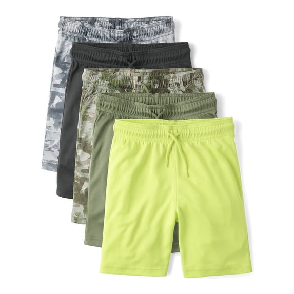 The Children's Place Boys Quick Dry Mesh Lined Shorts, 5-Pack, Sizes XS-XXL