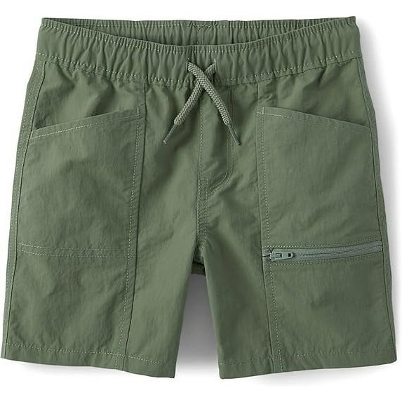 The Children's Place Boys' Quick Dry Pull on Cargo Shorts 5.5" Color-Greenwich, Size 4-16