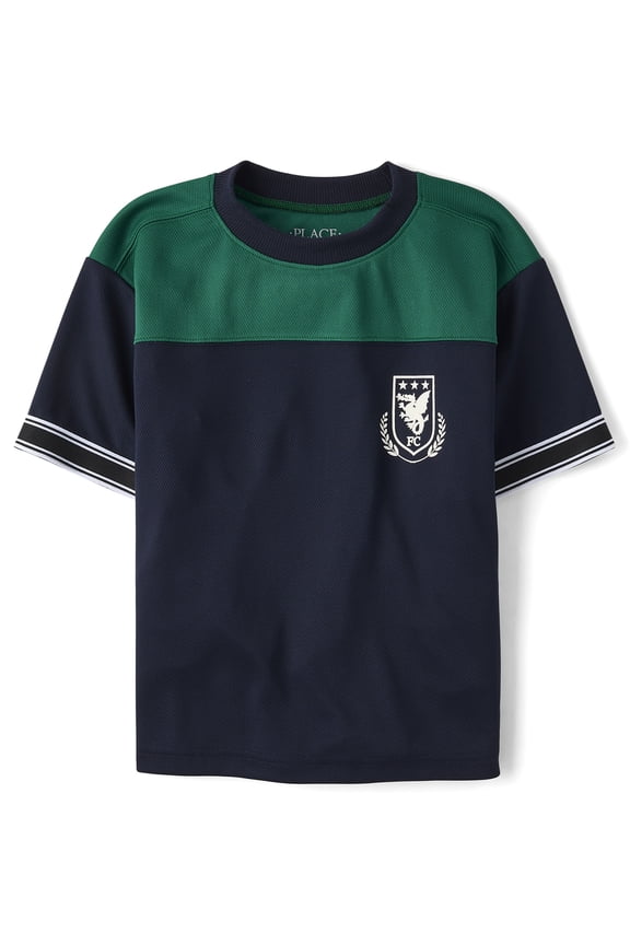 Boys Quick Dry Short Sleeve Football Top, Sizes XS-XXL