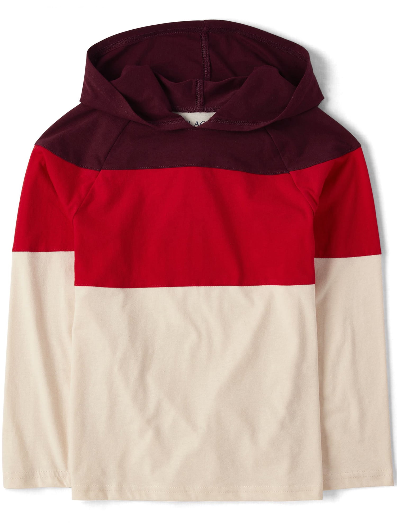 The Children's Place Boys Raglan Hooded Long Sleeve TShirt, Sizes XS