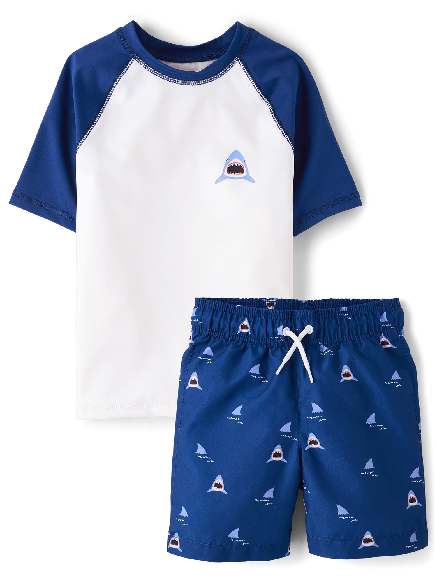 The Children's Place Boys Shark Rashguard Swim Set, 2-Piece, Sizes XS-XXL