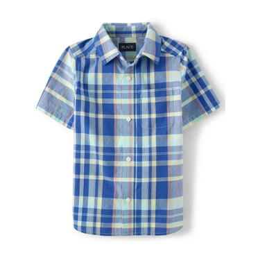 The Children's Place Boys Short Sleeve Button Up Shirt, Sizes XS-XXL