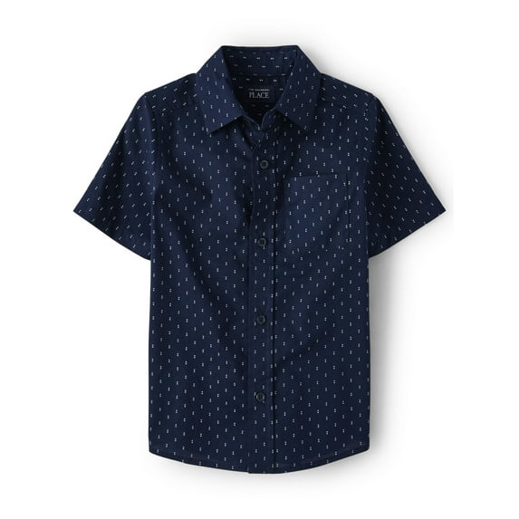 The Children's Place Boys Short Sleeve Button-up Shirt, Sizes XS-XXL