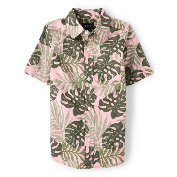 The Children's Place Boys Short Sleeve Button-up Shirt, Sizes XS-XXL