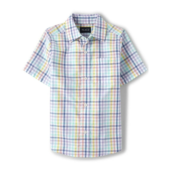 The Children's Place Boys Short Sleeve Button-up Shirt, Sizes XS-XXL