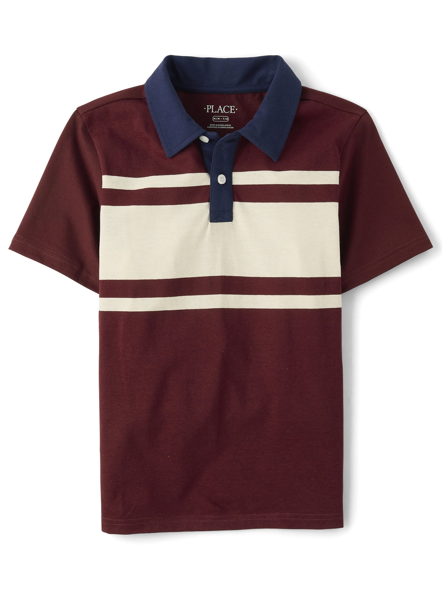 The Children's Place Boys Short Sleeve Colorblock Soft Jersey Polo, Sizes XS-XXL