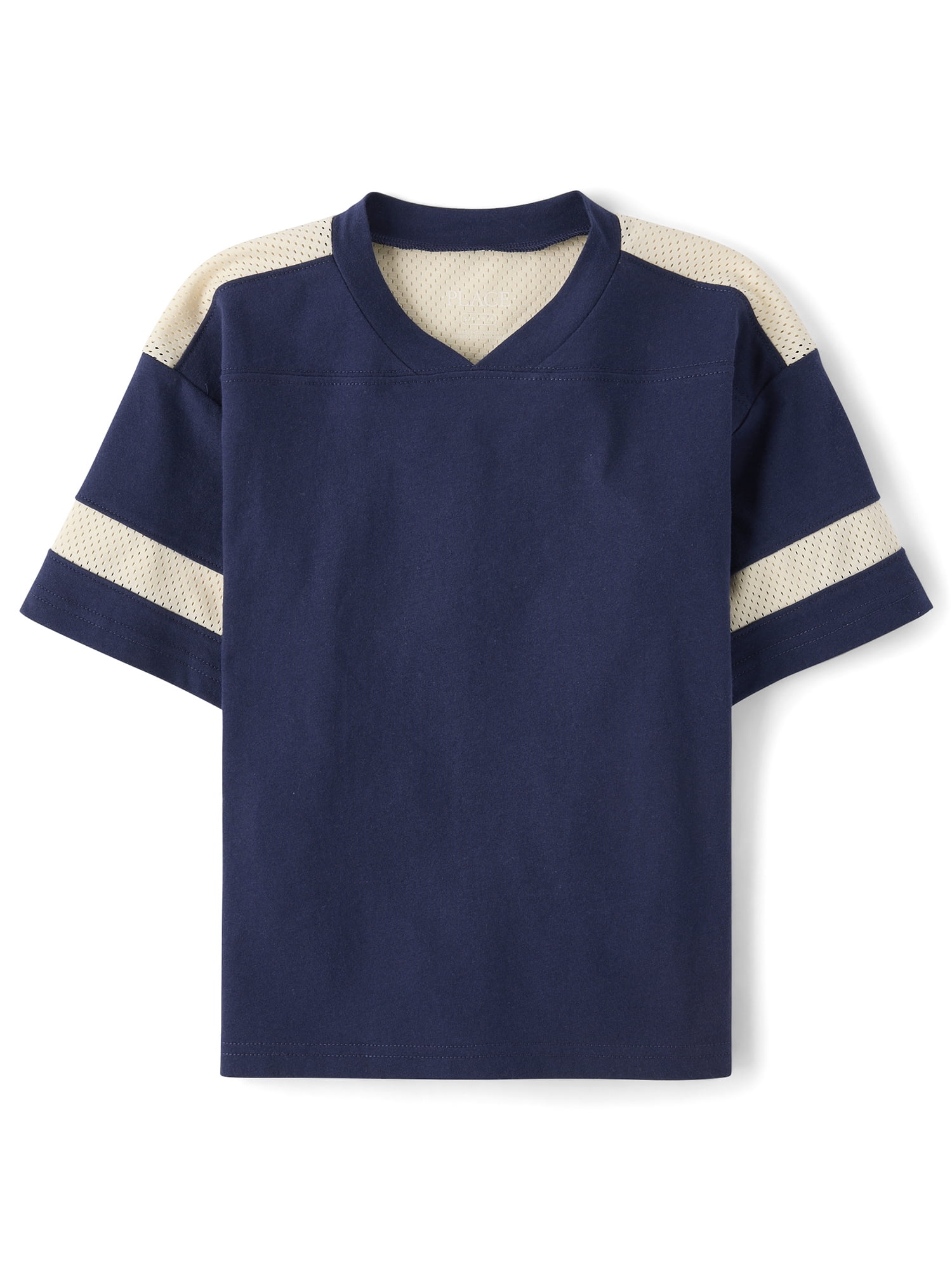 The Children's Place Boys Short Sleeve Contrast Mesh Football Tee, Sizes XS-XXL