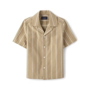 The Children's Place Boys Short Sleeve Embroidered Textured Button Up Shirt, Sizes XS-XXL