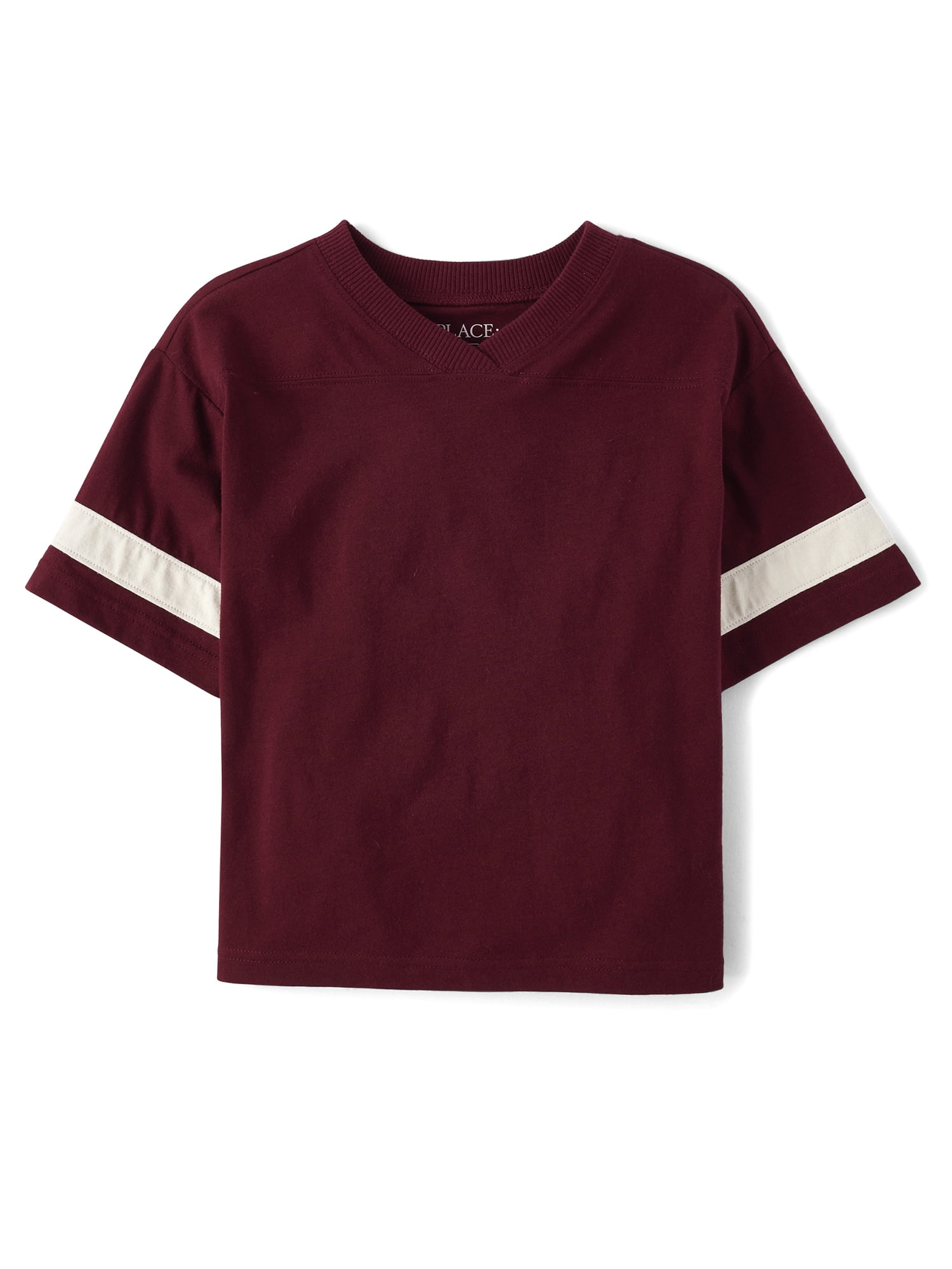 Boys Short Sleeve Football V-Neck T-Shirt, Sizes XS-XXL